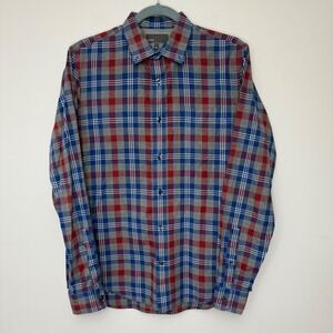 Vince Men's Plaid Flannel Shirt Long Sleeve Button Down Casual‎ Small *Flaw